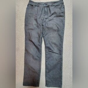 Chicos Platinum Denim Jeans Size 1 Short Brown Straight Leg Classic Basic